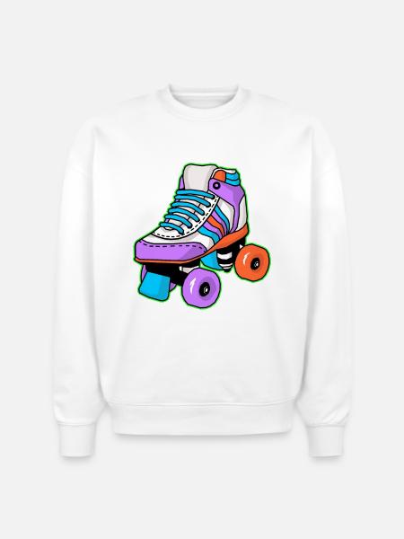 Roller Skating Skater - Stanley/Stella Radder Unisex Oversized Organic Sweatshirt - white