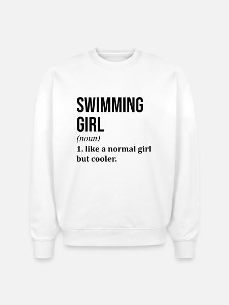 Swimming Swimming Swimming - Stanley/Stella Radder Unisex Oversized Organic Sweatshirt - white