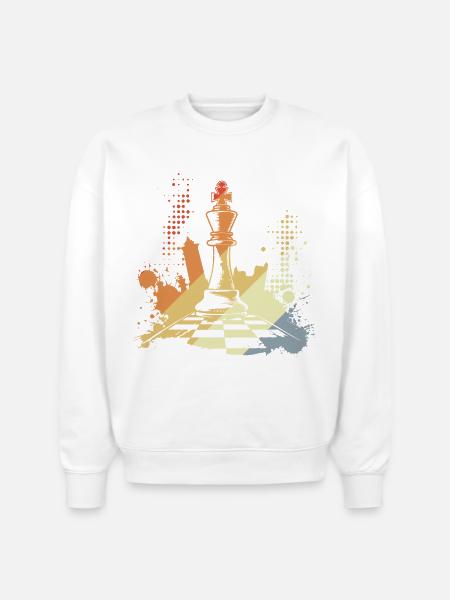 Chess Pieces - Stanley/Stella Radder Unisex Oversized Organic Sweatshirt - white