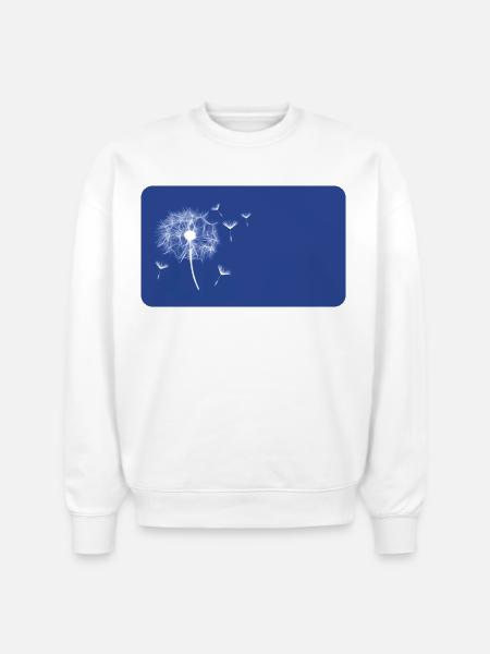 Dandelion blue | personalizable - Stanley/Stella Radder Unisex Oversized Organic Sweatshirt - white