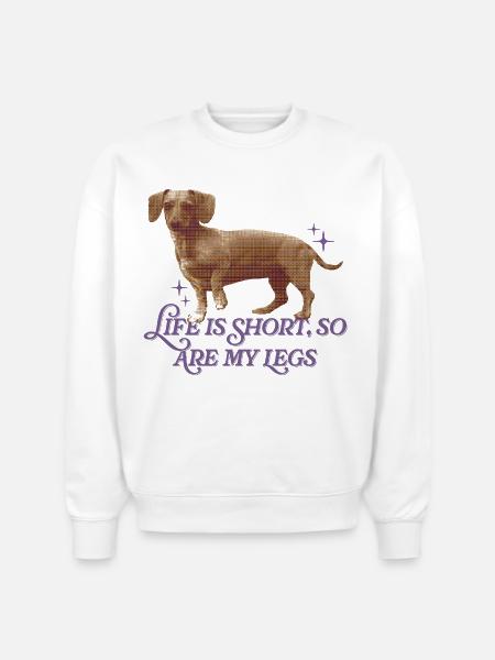 Life Is Short  - Stanley/Stella Radder Unisex Oversized Organic Sweatshirt - white