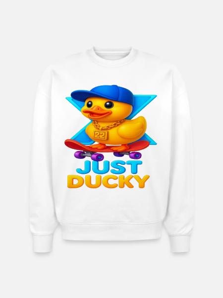 Just Ducky X22 - Stanley/Stella Radder Unisex Oversized Organic Sweatshirt - white