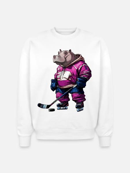 Hippos ice hockey - Stanley/Stella Radder Unisex Oversized Organic Sweatshirt - white