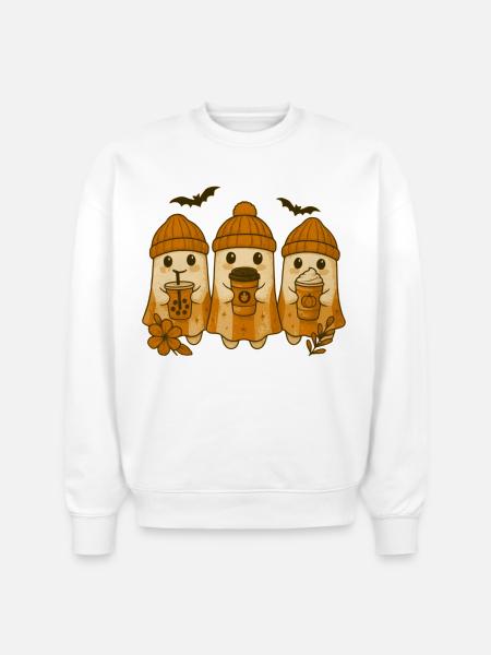 ghosts ghost - Stanley/Stella Radder Unisex Oversized Organic Sweatshirt - white