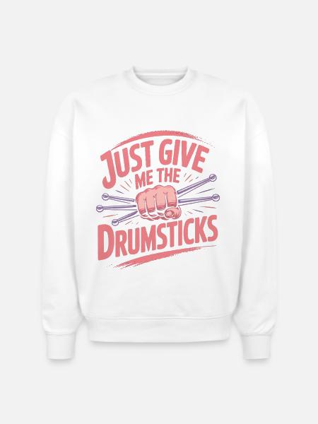 Cardio Drumming - Stanley/Stella Radder Unisex Oversized Organic Sweatshirt - white