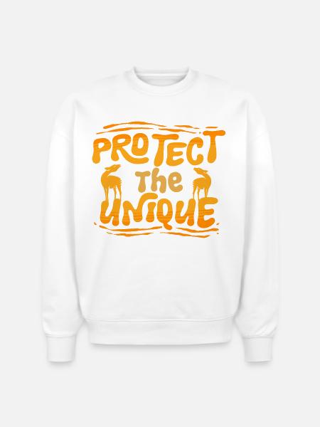 Okapi Protect The Unique - Stanley/Stella Radder Unisex Oversized Organic Sweatshirt - white