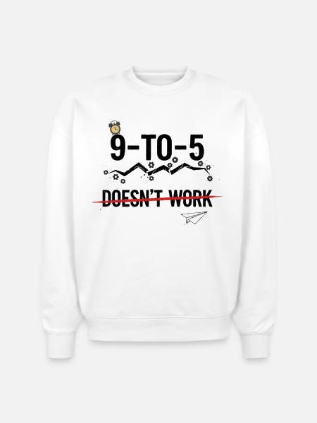 Nine to Five Breaker - Stanley/Stella Radder Unisex Oversized Organic Sweatshirt - white