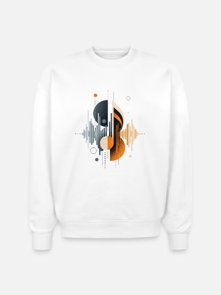 Sound wave / equalizer bars T-Shirt - Stanley/Stella Radder Unisex Oversized Organic Sweatshirt - white