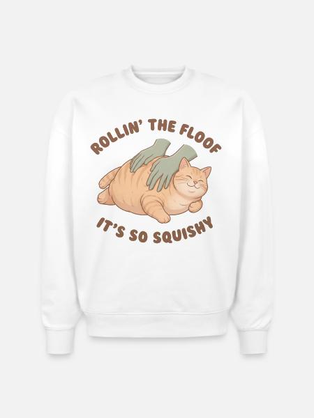 Rollin The Floof - Stanley/Stella Radder Unisex Oversized Organic Sweatshirt - white