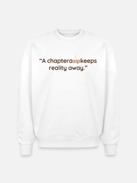 Chapter & Sip Escape - Stanley/Stella Radder Unisex Oversized Organic Sweatshirt - white