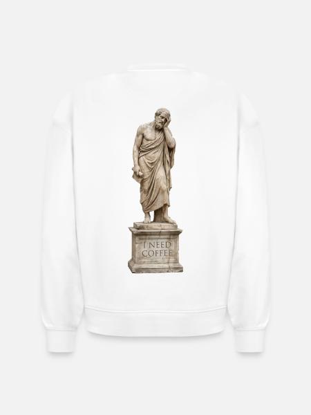 Ancient Sage Coffee Crave - Stanley/Stella Radder Unisex Oversized Organic Sweatshirt - white