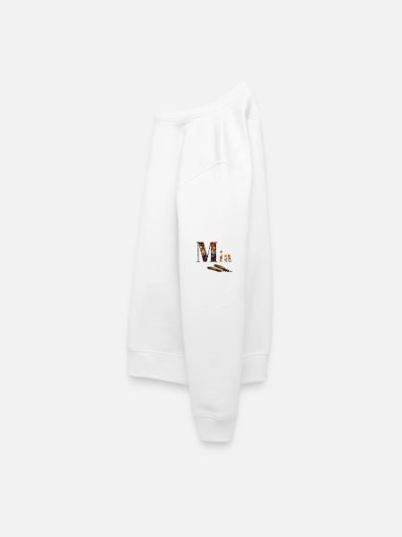 Mia Tiger Floral Monogram - Stanley/Stella Radder Unisex Oversized Organic Sweatshirt - white