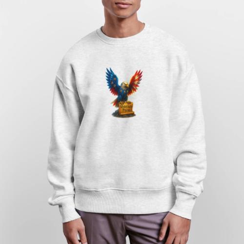 Veterans Press & Bald Eagle Flag 2 Print Set - Stanley/Stella Radder Unisex Oversized Organic Sweatshirt