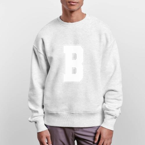 White Letter B – Varsity Alphabet Monogram - Stanley/Stella Radder Unisex Oversized Organic Sweatshirt