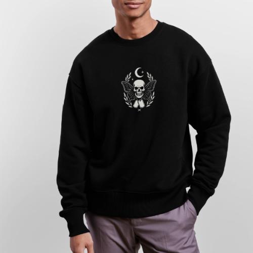 Skull butterfly dog tags - Stanley/Stella Radder Unisex Oversized Organic Sweatshirt