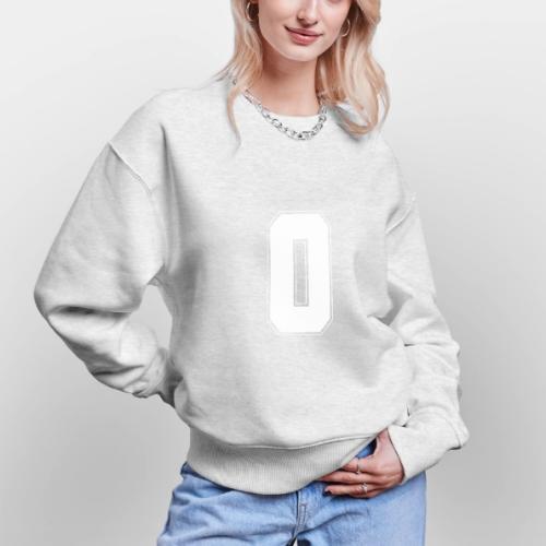 White Number 0 – Varsity Font - Stanley/Stella Radder Unisex Oversized Organic Sweatshirt