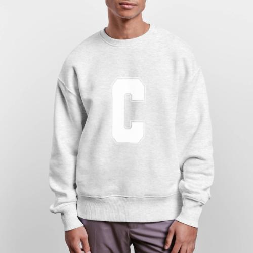 White Letter C – Varsity Alphabet Monogram - Stanley/Stella Radder Unisex Oversized Organic Sweatshirt