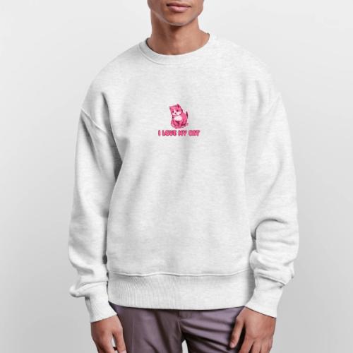 I love my cat - Stanley/Stella Radder Unisex Oversized Organic Sweatshirt
