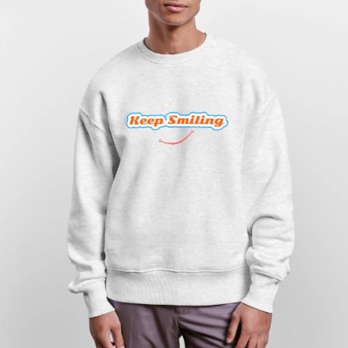 Keep Smiling Positive Vibes Graphic - Stanley/Stella Radder Unisex Oversized Organic Sweatshirt