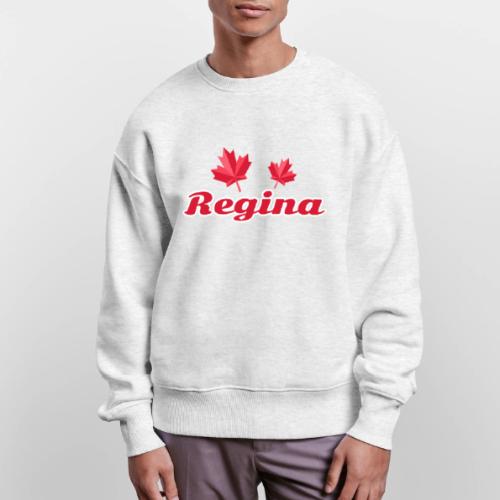 Regina with two red maple leaves - Stanley/Stella Radder Unisex Oversized Organic Sweatshirt