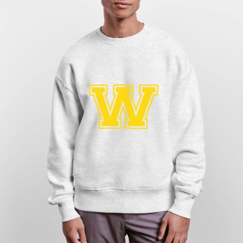 Letter W – Capital Athletic Alphabet Monogram - Stanley/Stella Radder Unisex Oversized Organic Sweatshirt