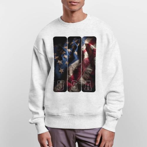 USA: Worn Stars and Stripes - Stanley/Stella Radder Unisex Oversized Organic Sweatshirt