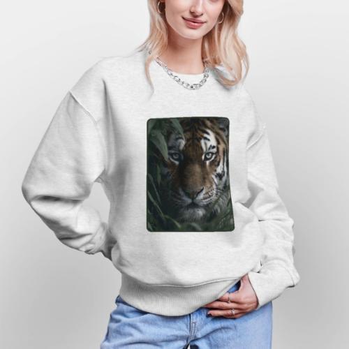 Tiger Jungle Eyes Wildlife Design - Stanley/Stella Radder Unisex Oversized Organic Sweatshirt