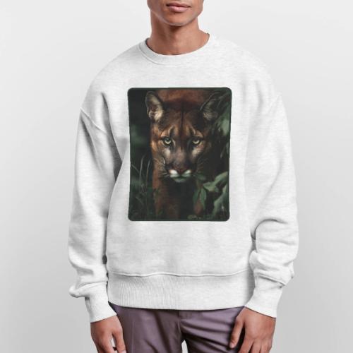 Cougar Jungle Predator Design - Stanley/Stella Radder Unisex Oversized Organic Sweatshirt