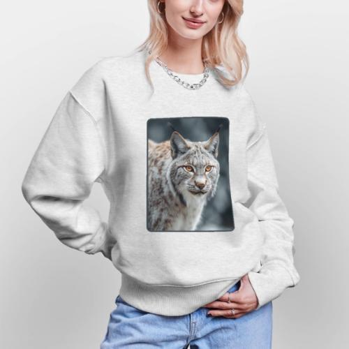 Lynx Portrait Piercing Eyes Design - Stanley/Stella Radder Unisex Oversized Organic Sweatshirt