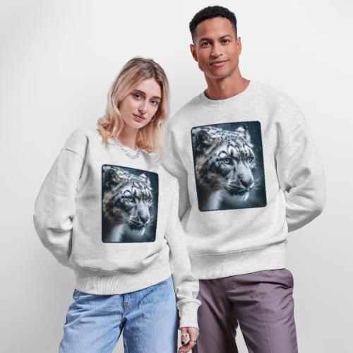 Snow Leopard Blue Eyes Design - Stanley/Stella Radder Unisex Oversized Organic Sweatshirt