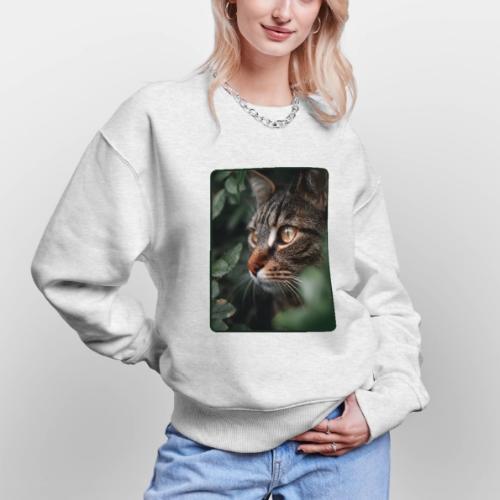 Tabby Cat Jungle Eyes Design - Stanley/Stella Radder Unisex Oversized Organic Sweatshirt