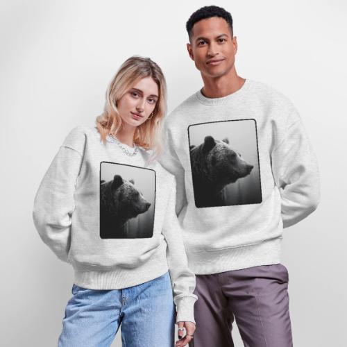 Grizzly Bear Black White Portrait Design - Stanley/Stella Radder Unisex Oversized Organic Sweatshirt