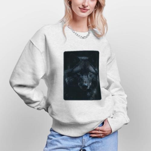 Black Wolf Intense Eyes Portrait Design - Stanley/Stella Radder Unisex Oversized Organic Sweatshirt