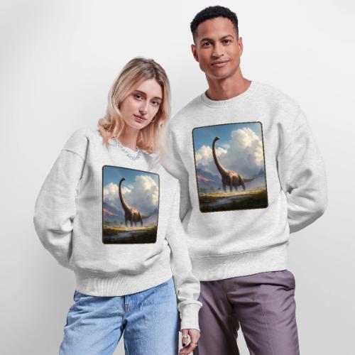 Brachiosaurus Valley Landscape Design - Stanley/Stella Radder Unisex Oversized Organic Sweatshirt