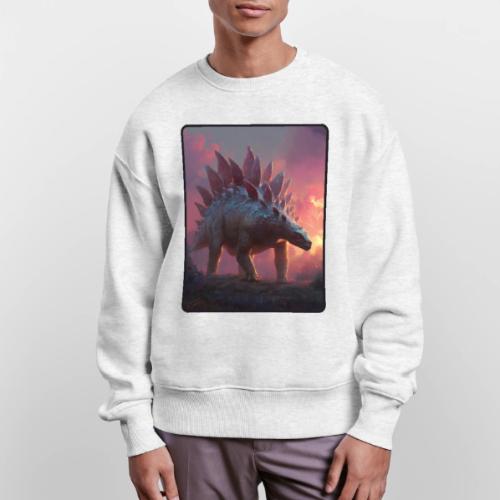 Stegosaurus Sunset Forest Design - Stanley/Stella Radder Unisex Oversized Organic Sweatshirt