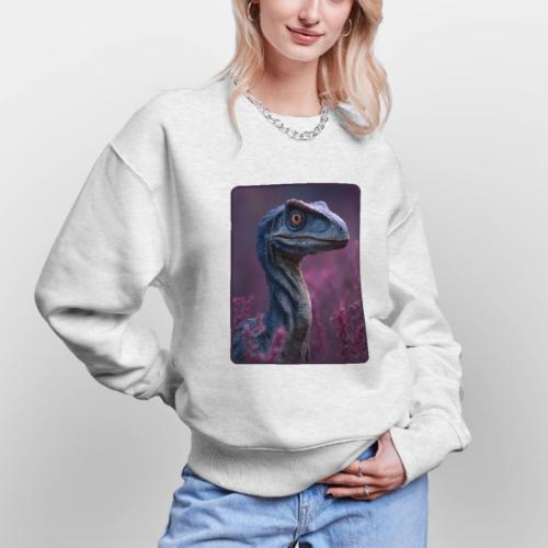 Blue Velociraptor Portrait Design - Stanley/Stella Radder Unisex Oversized Organic Sweatshirt