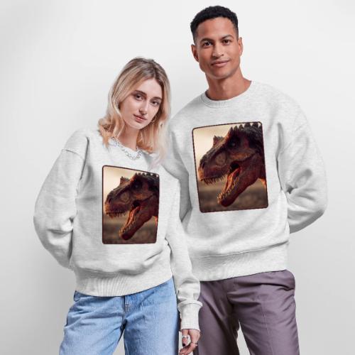 T Rex Roaring Close-Up Design - Stanley/Stella Radder Unisex Oversized Organic Sweatshirt