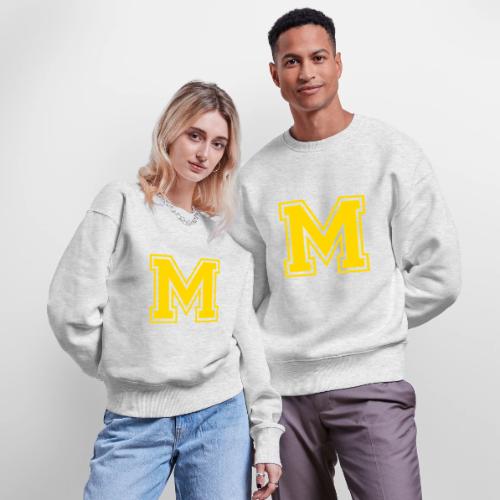 Letter M – Capital Athletic Alphabet Monogram - Stanley/Stella Radder Unisex Oversized Organic Sweatshirt