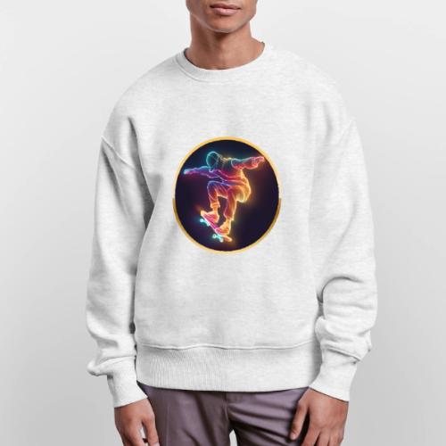 Skateboarding: Midnight Neon Skater - Stanley/Stella Radder Unisex Oversized Organic Sweatshirt