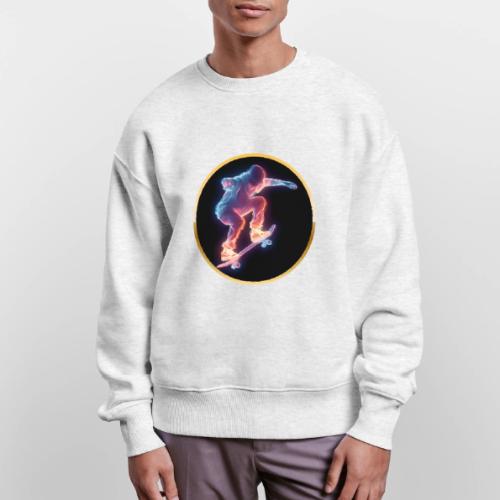 Skateboarding: Neon Skate Orbit - Stanley/Stella Radder Unisex Oversized Organic Sweatshirt