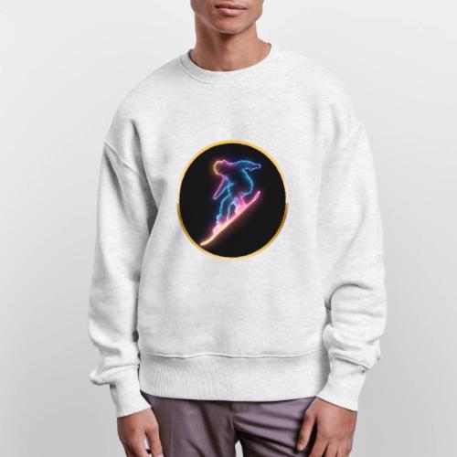 Snowboarding: Neon Snow Drift - Stanley/Stella Radder Unisex Oversized Organic Sweatshirt