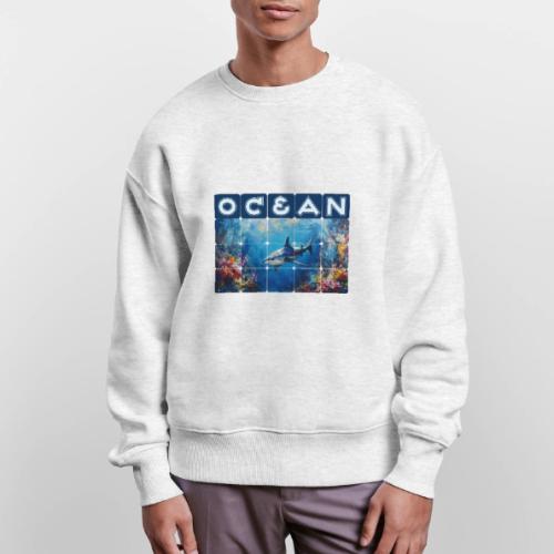 Ocean: Synthwave Shark - Stanley/Stella Radder Unisex Oversized Organic Sweatshirt
