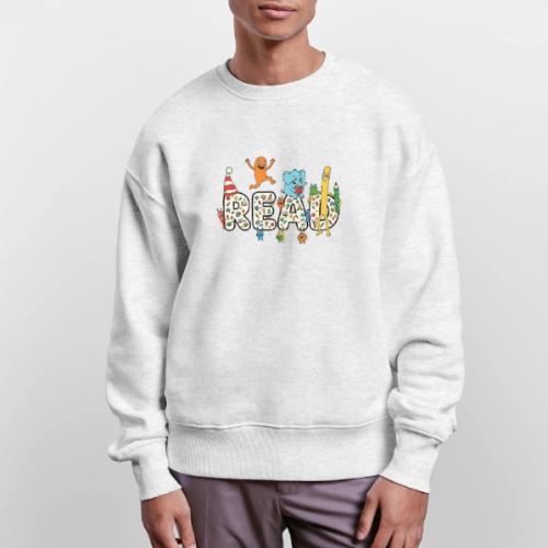 Whimsical READ Kids Cartoon - Stanley/Stella Radder Unisex Oversized Organic Sweatshirt