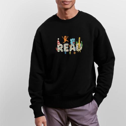 Whimsical READ Kids Cartoon - Stanley/Stella Radder Unisex Oversized Organic Sweatshirt