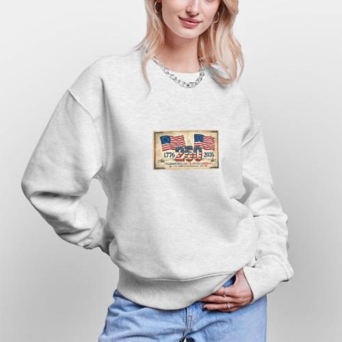 USA 250th Anniversary Flags Emblem - Stanley/Stella Radder Unisex Oversized Organic Sweatshirt
