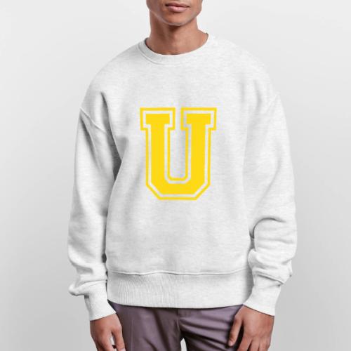 Letter U – Capital Athletic Alphabet Monogram - Stanley/Stella Radder Unisex Oversized Organic Sweatshirt