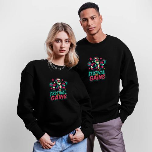 Festival of Gains Funny Gym Santa Christmas - Stanley/Stella Radder Unisex Oversized Organic Sweatshirt