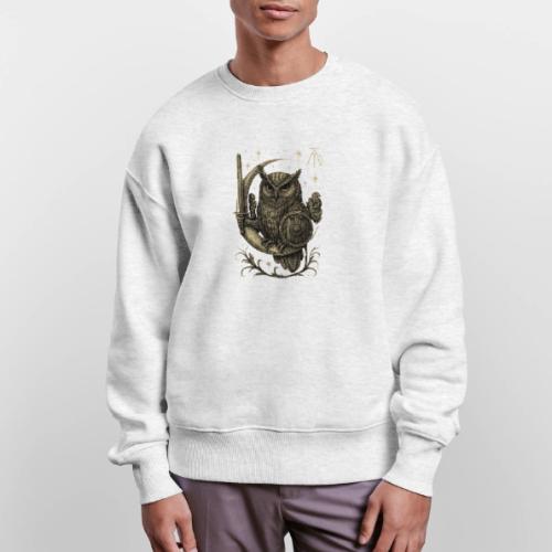 Moon Warrior Owl – Celestial Strength Tee - Stanley/Stella Radder Unisex Oversized Organic Sweatshirt