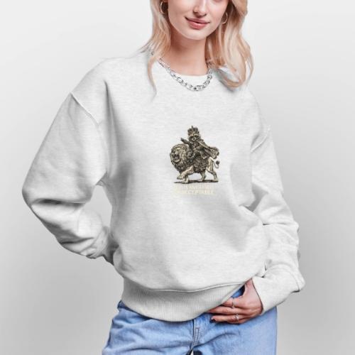 Funny Raccoon King Riding Lion Vintage Meme Art - Stanley/Stella Radder Unisex Oversized Organic Sweatshirt