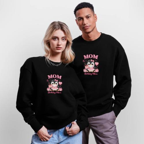 Cute Penguin Birthday Mom Kawaii Cake Balloon Gift - Stanley/Stella Radder Unisex Oversized Organic Sweatshirt